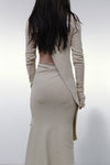 Marc le bihan long net eye skirt 2752 tilleul